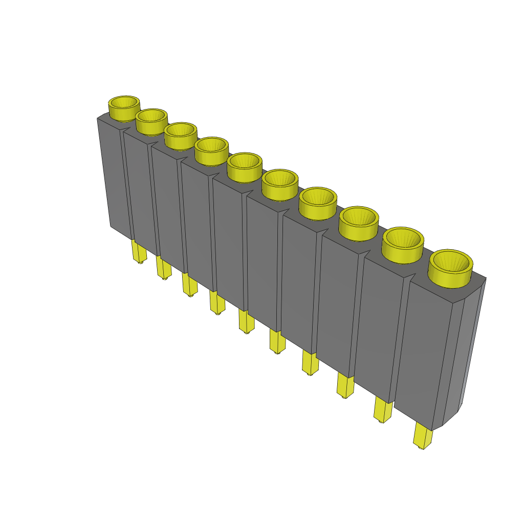 Samtec-ESS-110-G-03 Embases de raccordement et réceptacles PCB Conn Socket Strip SKT 10 POS 2.54mm Solder ST Top Entry Thru-Hole Bulk