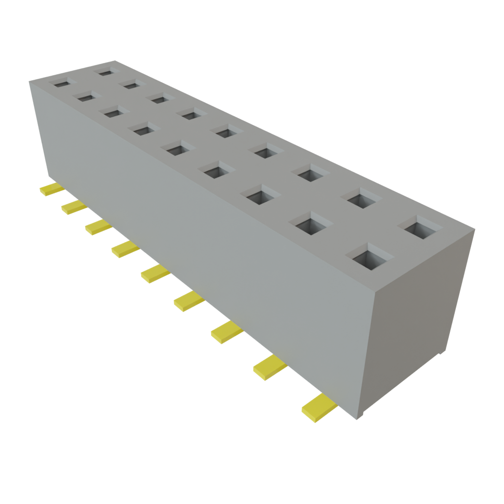 Samtec-MMT-109-01-L-DH Cabezales del conector y receptáculos PCB Conn Unshrouded Header HDR 18 POS 2mm Solder RA Side Entry SMD Tube