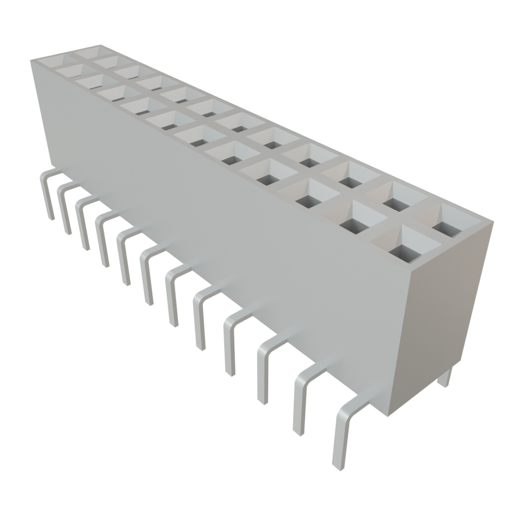 Samtec-BCS-112-L-D-PE-BE Steckverbinderleisten und Leiterplattenbuchsen Conn Socket Strip SKT 24 POS 2.54mm Solder ST Bottom Entry Thru-Hole TIGER CLAW™ Tube