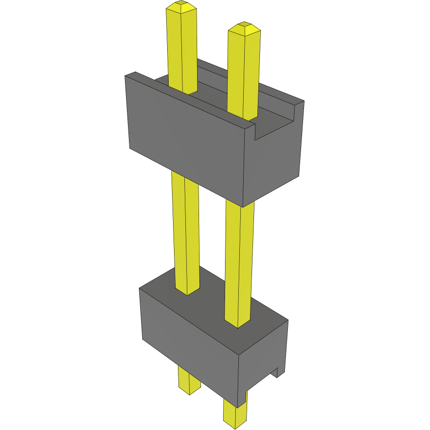Samtec-DW-02-15-T-S-430 Cabezales del conector y receptáculos PCB Conn Board Stacker HDR 2 POS 2.54mm Solder ST Top Entry Thru-Hole Bulk