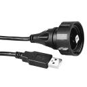 Bulgin Limited-PX0840/B/2M00 Cable Assembly USB Cable Assembly USB 2m USB Type B to USB Type A 4 to 4 POS M-M Crimp-Crimp 24-28AWG