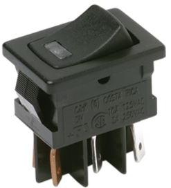 Littelfuse-DM14J72S205Q4 Switch Rocker Switch Rocker ON OFF SPST Quick Connect Curved Rocker 3A 250VAC Bulk