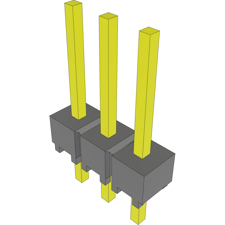 Samtec-MTSW-103-24-T-S-275 Cabezales del conector y receptáculos PCB Conn Unshrouded Header HDR 3 POS 2.54mm Solder ST Top Entry Thru-Hole Bulk