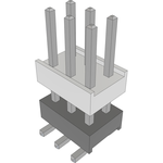Conn Board Stacker HDR 6 POS 2.54mm Solder ST Top Entry SMD Layer