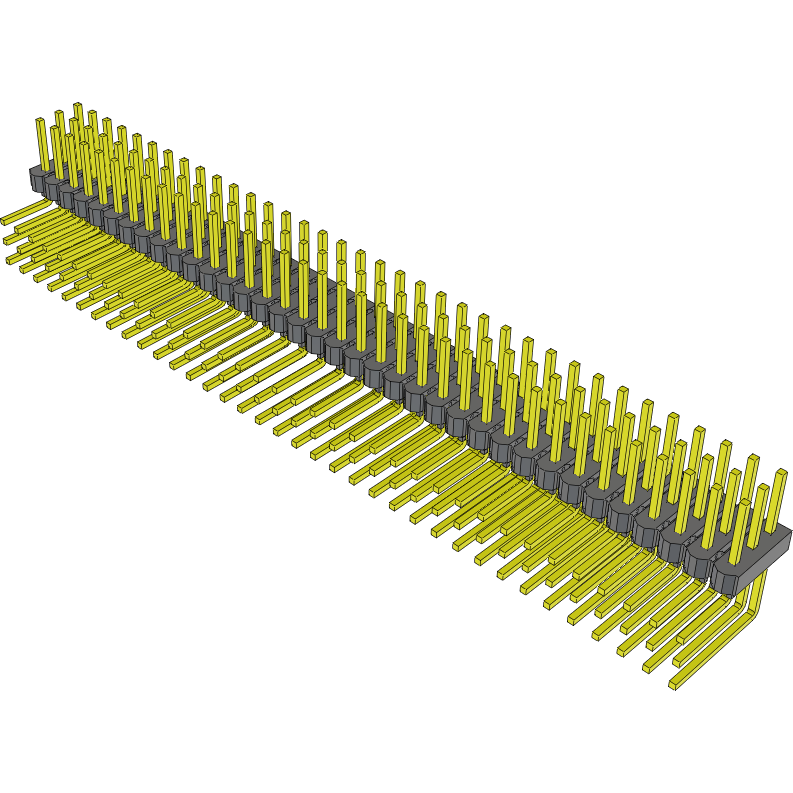 Samtec-MTSW-136-22-L-T-240-RA Piastre connettori e prese PCB Conn Unshrouded Header HDR 108 POS 2.54mm Solder RA Side Entry Thru-Hole Bulk