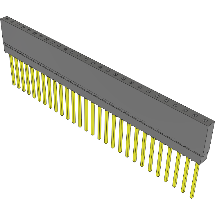 Samtec-ESQ-128-39-G-S Cabezales del conector y receptáculos PCB Conn Elevated Socket SKT 28 POS 2.54mm Solder ST Top Entry Thru-Hole Tube