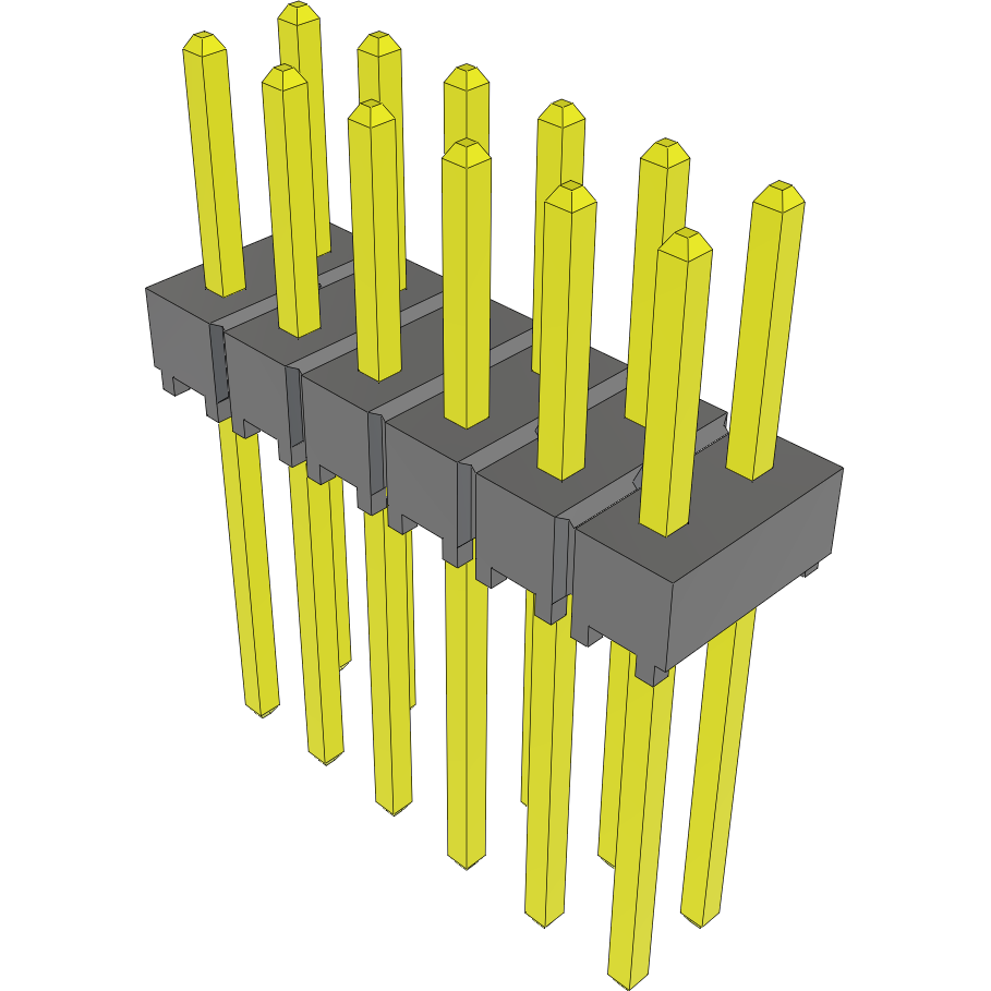Samtec-TSW-106-09-G-D Cabezales del conector y receptáculos PCB Conn Unshrouded Header HDR 12 POS 2.54mm Solder ST Top Entry Thru-Hole Bulk