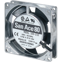 SANYO DENKI-109-213 Gebläse und Lüfter AC Fan Axial Ball Bearing 115V 15.5CFM/18.7CFM 26dB/31dB 80 X 80 X 20mm