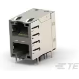 TE Connectivity-2301997-2 Connettore telefono e telecomunicazione Conn RJ-45 RCP 16 POS 1.27mm Solder RA Thru-Hole 16 Terminal 2 Port Cat 5 Tray