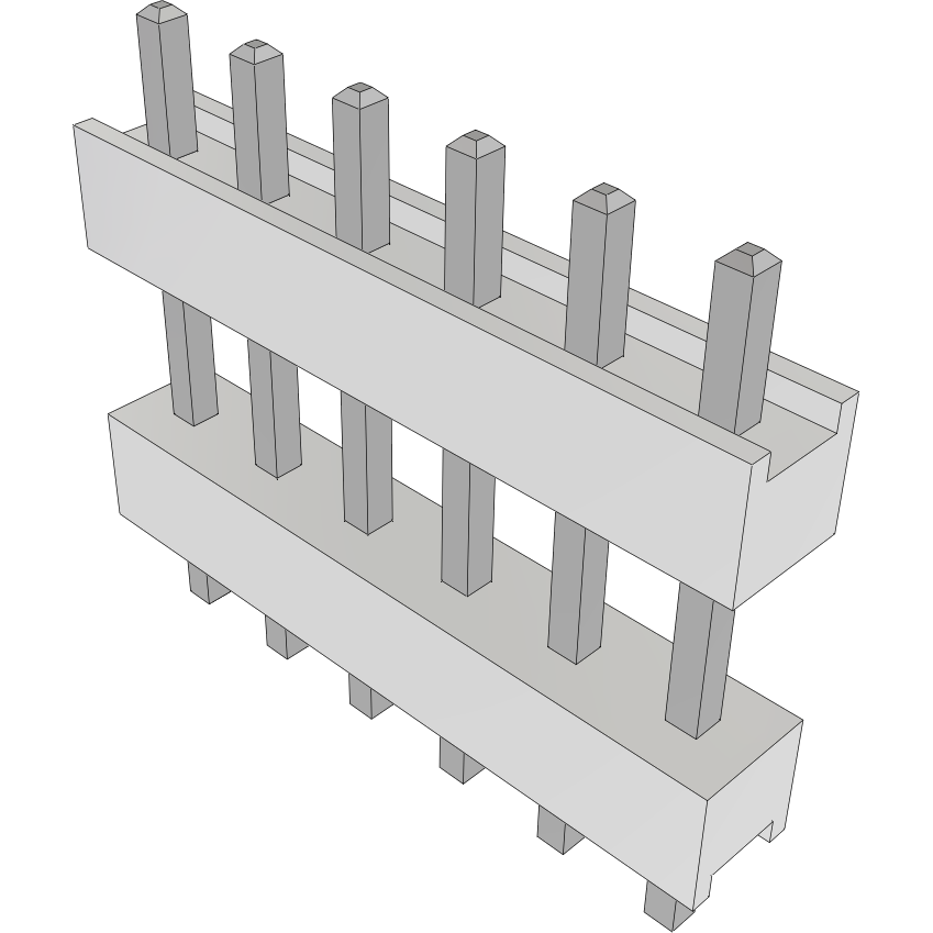 Samtec-HW-06-08-T-S-350-090 Connector Headers and PCB Receptacles Conn Board Stacker HDR 6 POS 2.54mm Solder ST Thru-Hole Bulk