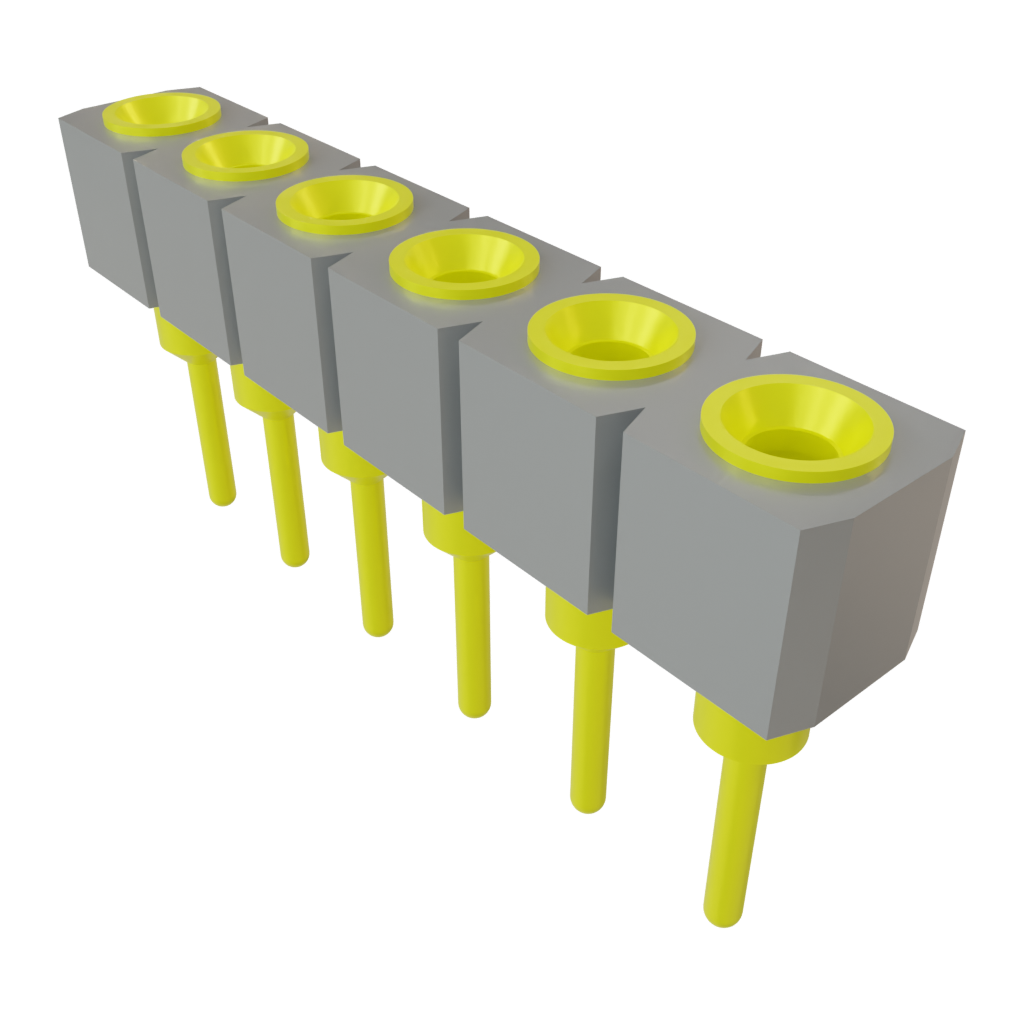 Samtec-SS-106-G-2 Connector Headers and PCB Receptacles Conn Socket Strip SKT 6 POS 2.54mm Solder ST Top Entry Thru-Hole Tube