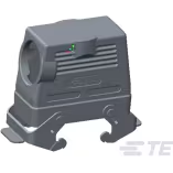 TE Connectivity-T1270162129-000 Adaptadores de manguitos ajustables Hood 90° Powder 29 Shell Size Gray Die Cast Aluminum Box