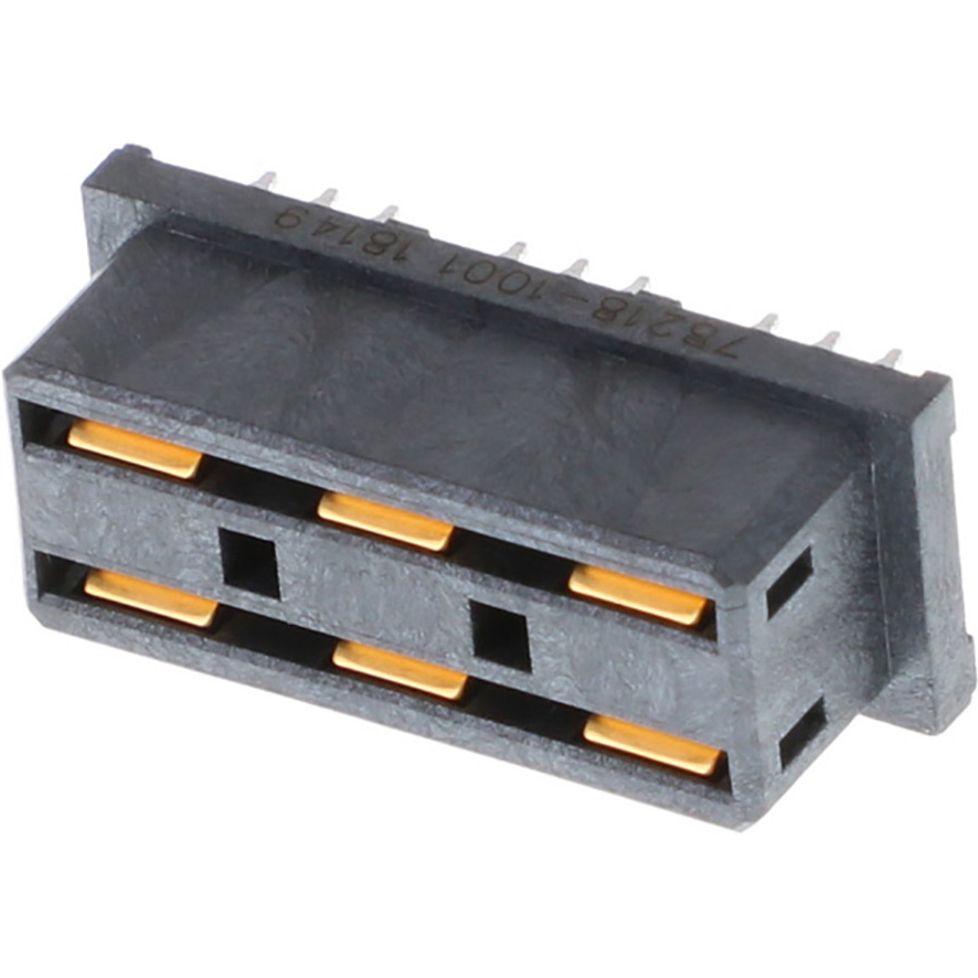 Molex-78218-1001 Connector Backplane Conn Backplane Power RCP 6 POS 2mm/4mm Press Fit ST Thru-Hole Impact Tray