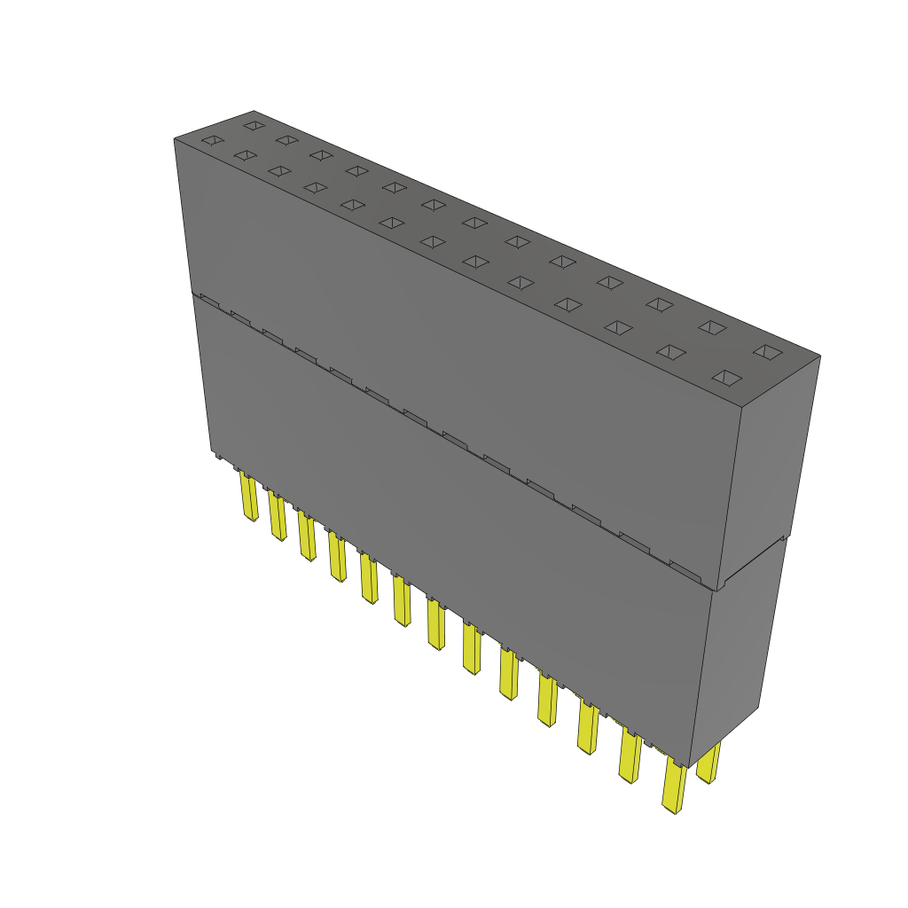 Samtec-ESW-113-44-G-D 连接器插头及 PCB 插座 Conn Elevated Socket SKT 26 POS 2.54mm Solder ST Top Entry Thru-Hole Tube