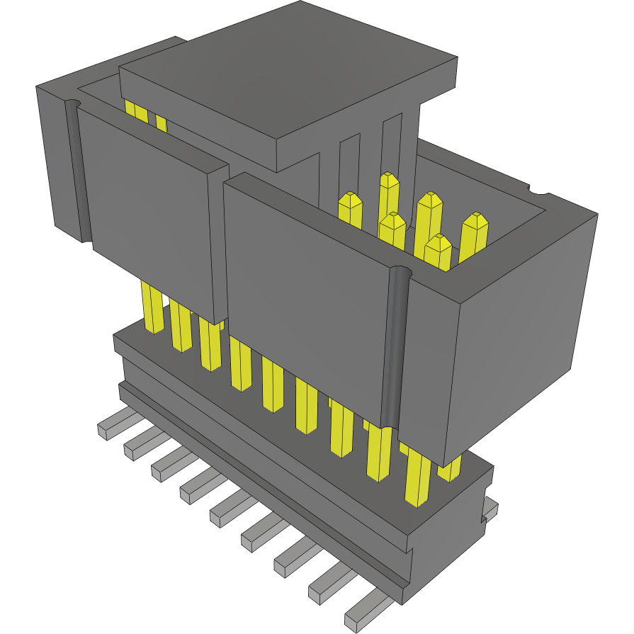 Samtec-FW-09-05-L-D-343-075-ES-A-P-TR Embases de raccordement et réceptacles PCB Conn Board Stacker HDR 18 POS 1.27mm Solder ST Top Entry SMD TIGER CLAW™ T/R