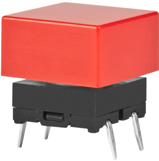 NKK Switches-JB15KP-2C Switch Tactile Switch Tactile OFF (ON) SPST Square Button PC Pins 0.125A 24VDC 5000000Cycles 1.76N Thru-Hole