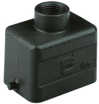 HARTING Technology Group-09370061440 Backshells Hood 180° 6B Shell Size Powder Die Cast Aluminum Single Lock