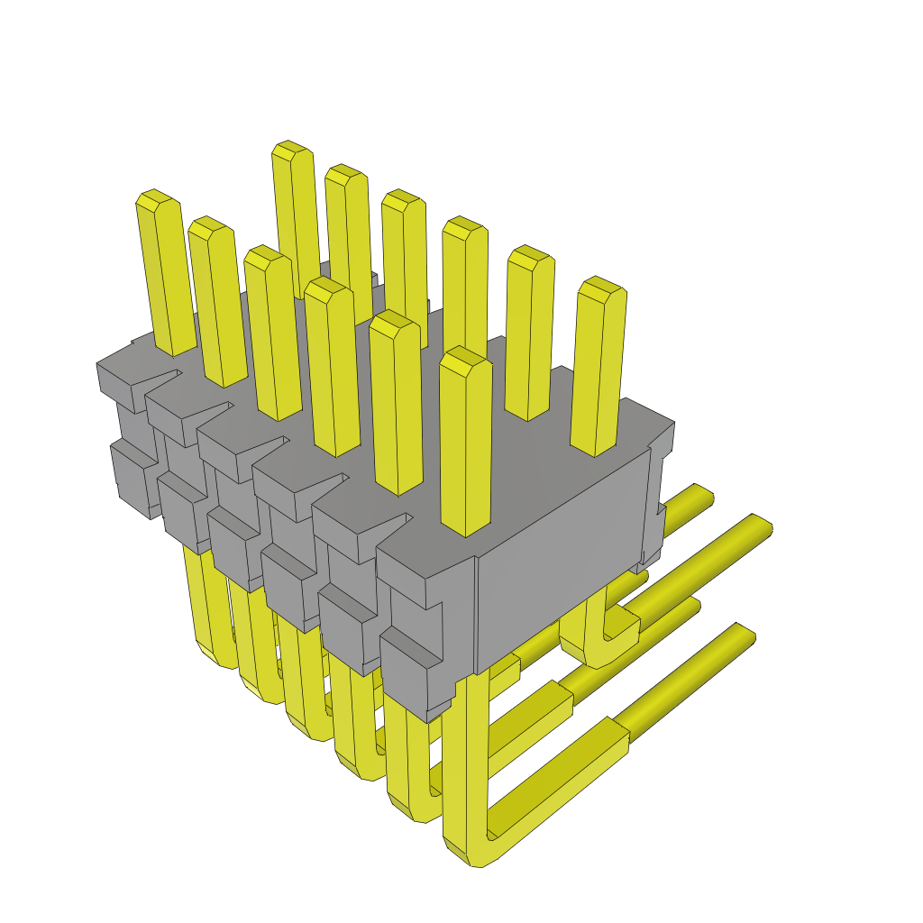 Samtec-TMS-106-02-G-D-RA Connector Headers and PCB Receptacles Conn Unshrouded Header HDR 12 POS 1.27mm Solder RA Side Entry Thru-Hole Bulk