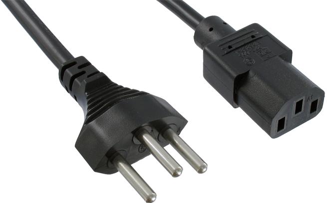 Qualtek Electronics-392008-01 Cable Assembly AC Power Cable Assembly 2.5m NBR 14136 to IEC-60320-C13 3 to 3 POS F-M 17AWG