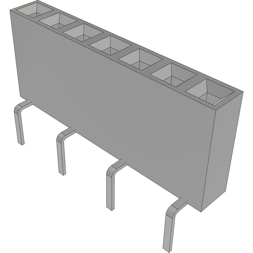 Samtec-BCS-107-F-S-PE-BE Piastre connettori e prese PCB Conn Socket Strip SKT 7 POS 2.54mm Solder ST Bottom Entry Thru-Hole TIGER CLAW™ Tube
