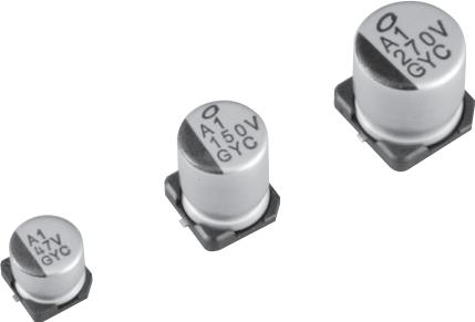 Nichicon-GYC1V331MCW1GS Condensatore in alluminio polimerico Cap Aluminum Polymer Hybrid 330uF 35VDC 20%( 10 X 12.5mm) SMD 0.016 Ohm 3.5A 4000h 135°C T/R Automotive AEC-Q200