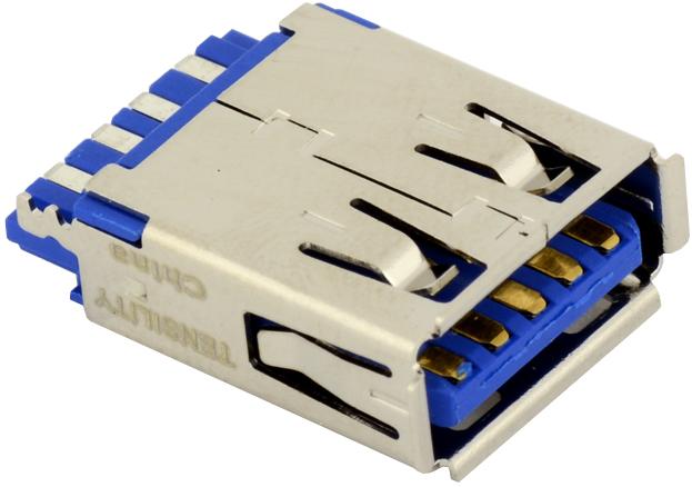 Tensility International-50-00468 Connector USB Conn USB 3.0 Type A RCP 9 POS Solder ST Cable Mount 9 Terminal 1 Port