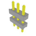 Conn Board Stacker HDR 3 POS 2mm Solder ST Top Entry Thru-Hole Bulk