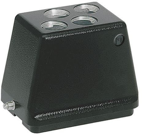 HARTING-19370480401 Adaptadores de manguitos ajustables Hood 180° 48B Shell Size Powder Die Cast Aluminum Single Lock Han®