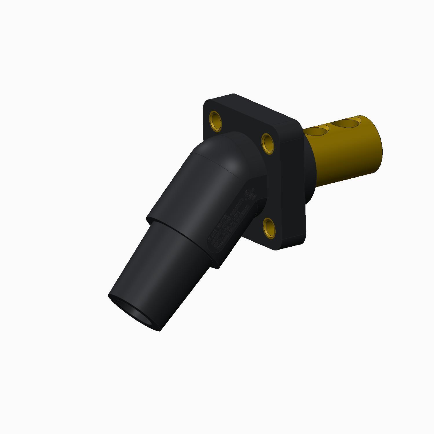 Marinco-CLS45FRB-A Steckverbinder CLS 45 Degree Receptacle Panel Mount (400A / 600V) Double Set Screw Female - Black (A)