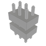 Conn Board Stacker HDR 6 POS 2mm Solder ST Top Entry Thru-Hole Bulk