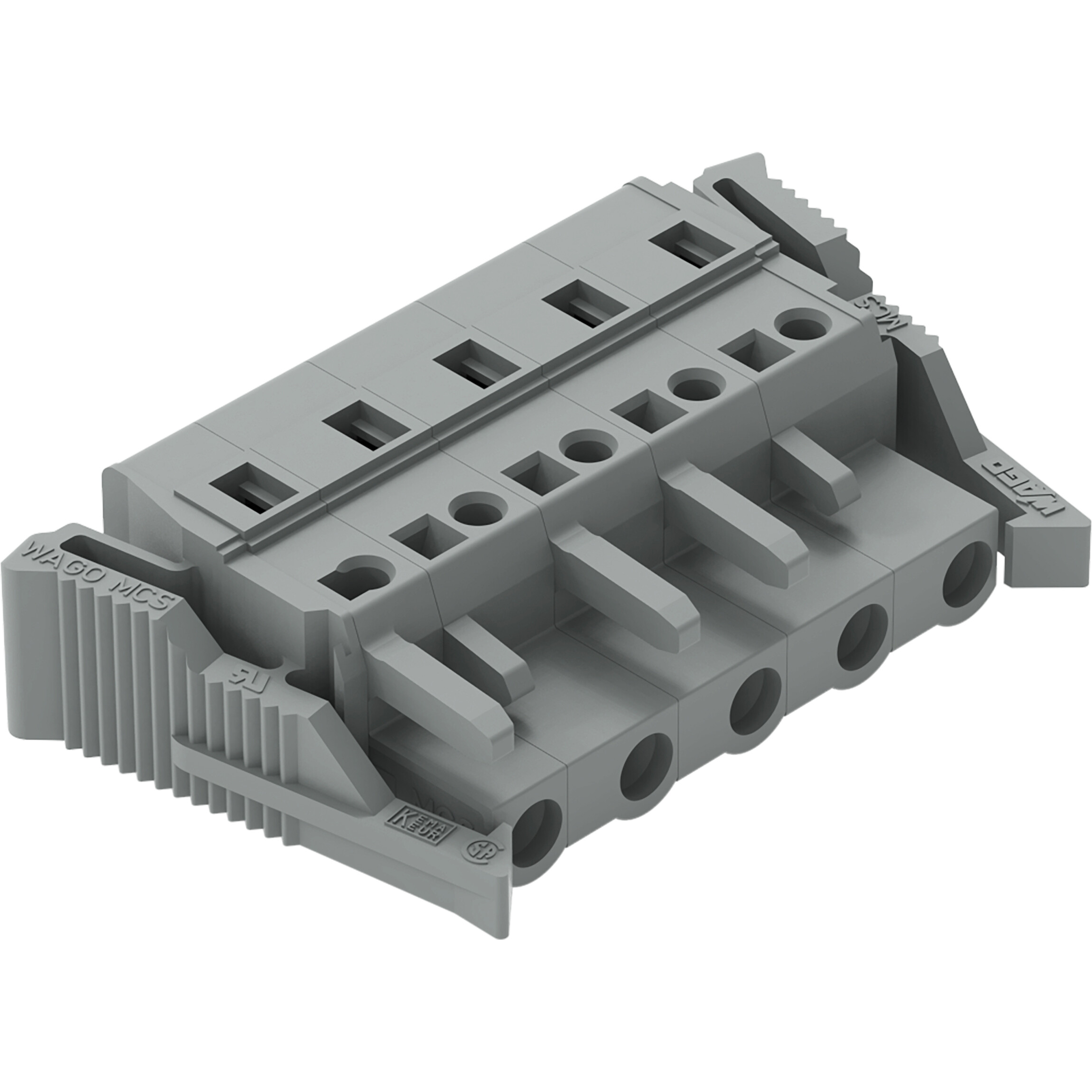 WAGO-231-205/037-000 Bloques terminales del conector 1-Conductor Female Plug, Locking lever, 2.5 mm2, Pin spacing 7.5 mm, 5-pole