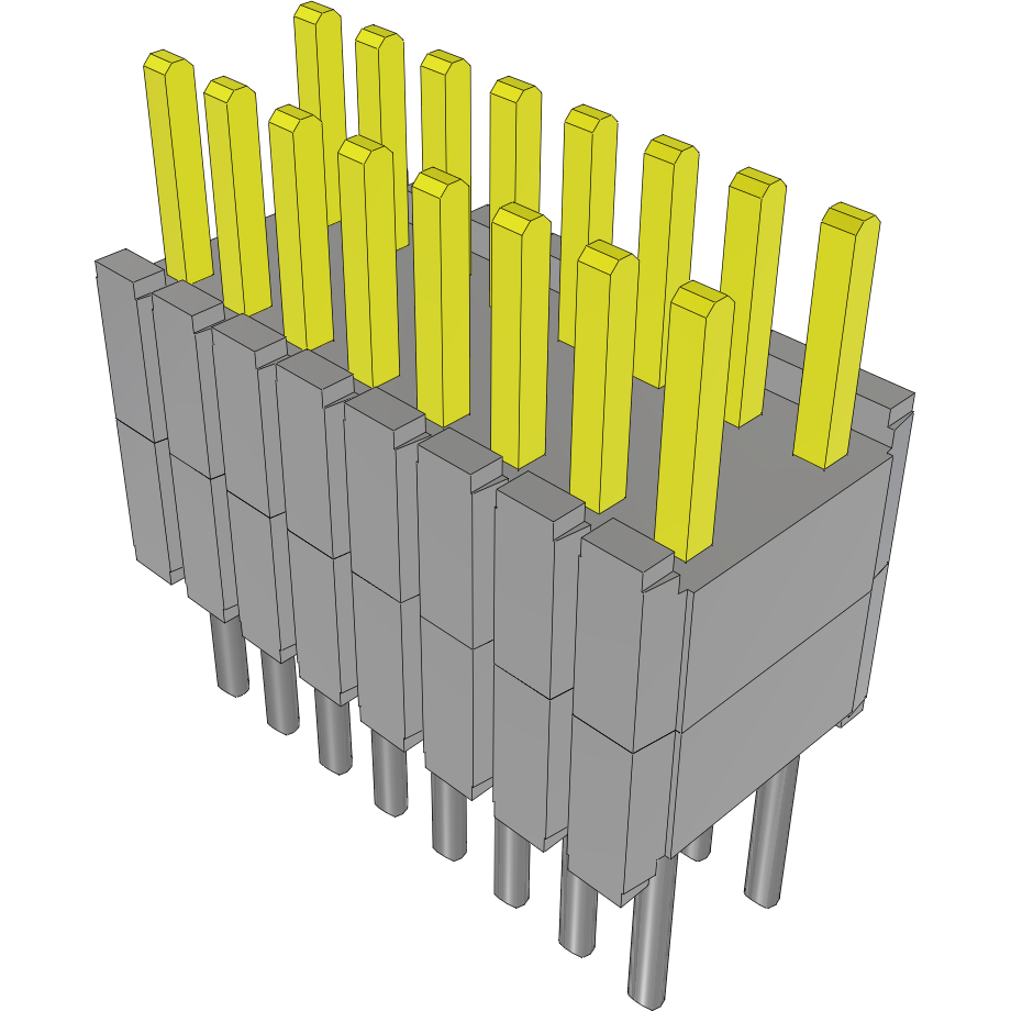 Samtec-DWM-08-52-S-D-200 Steckverbinderleisten und Leiterplattenbuchsen Conn Board Stacker HDR 16 POS 1.27mm Solder ST Thru-Hole Tube