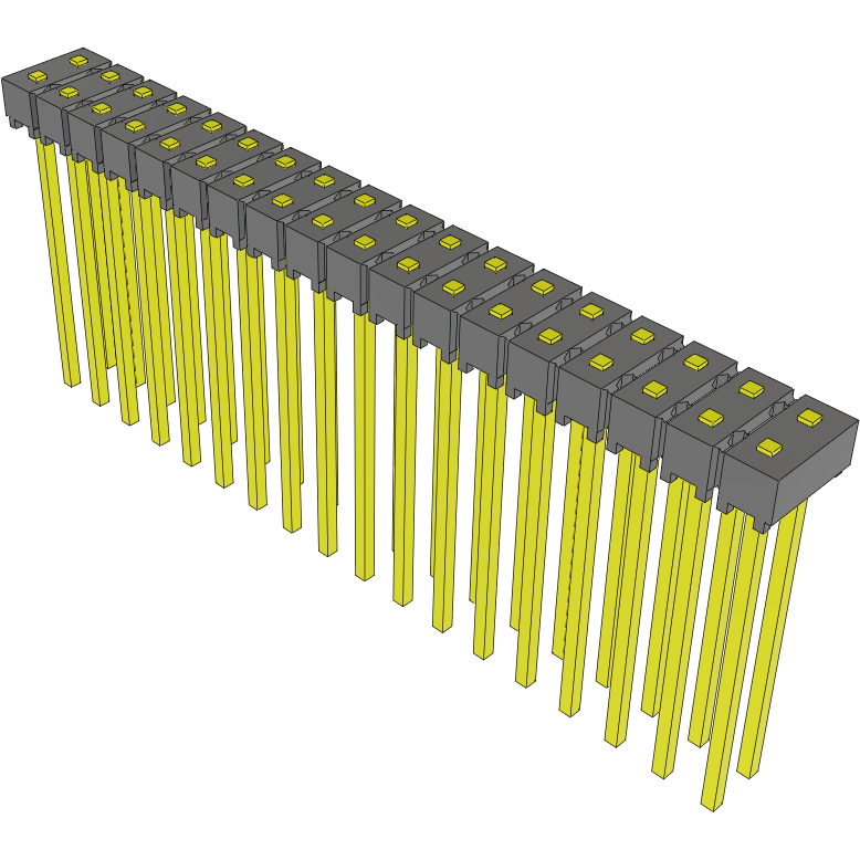 Samtec-MTSW-118-09-S-D-008 Cabezales del conector y receptáculos PCB Conn Unshrouded Header HDR 36 POS 2.54mm Solder ST Top Entry Thru-Hole Bulk