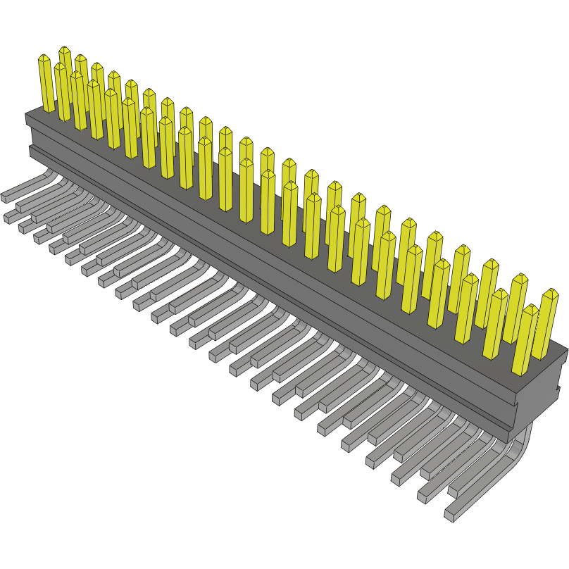 Samtec-FTSH-123-01-LM-D-RA Cabezales del conector y receptáculos PCB Conn Unshrouded Header HDR 46 POS 1.27mm Solder RA Side Entry Thru-Hole Tube