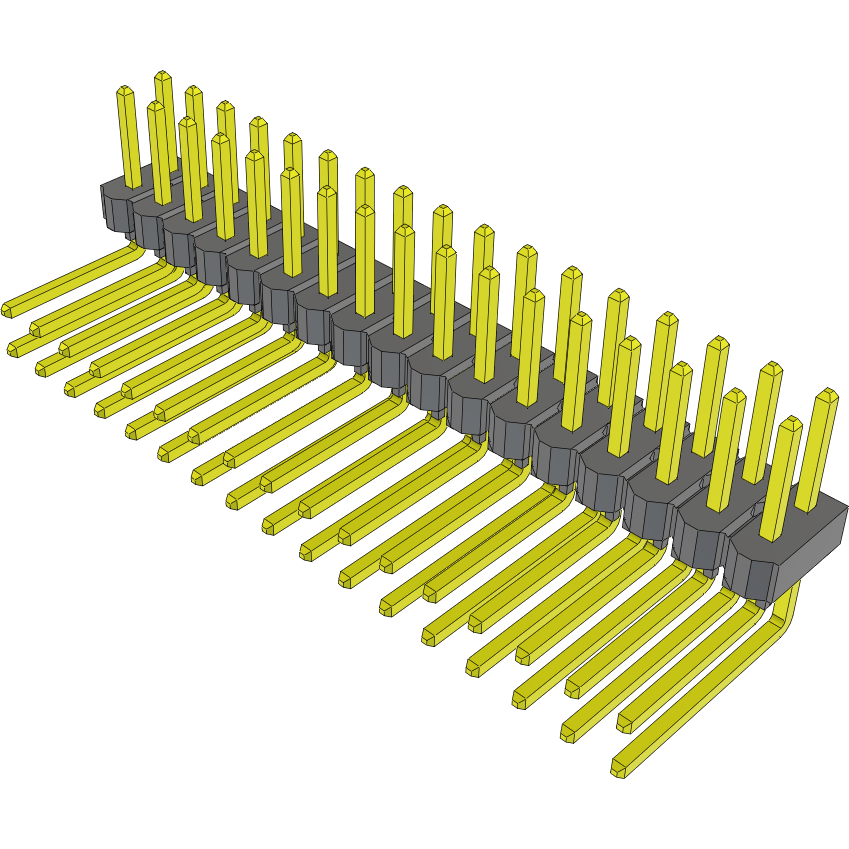 Samtec-TSW-117-09-S-D-RA Connector Headers and PCB Receptacles Conn Unshrouded Header HDR 34 POS 2.54mm Solder RA Side Entry Thru-Hole Bulk