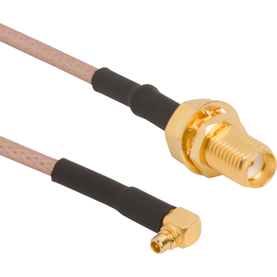 Amphenol RF-245106-01-06.00 Kabelbaugruppen Koaxial SMA Straight Bulkhead Jack to MMCX Right Angle Plug on RG-316 cable 6 inches