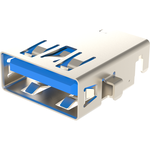 Amphenol Communications Solutions-GSB311425FHR Connector USB USB 3.0, Type A, Receptacle, Right Angle Sink, 2.36mm Height, 9 Pins, Without Flange, Shell Dip with Nickel Plating, 15uin Gold, Dip 1.7mm, Blue High Temperature Housing, Tape and Reel Packaging