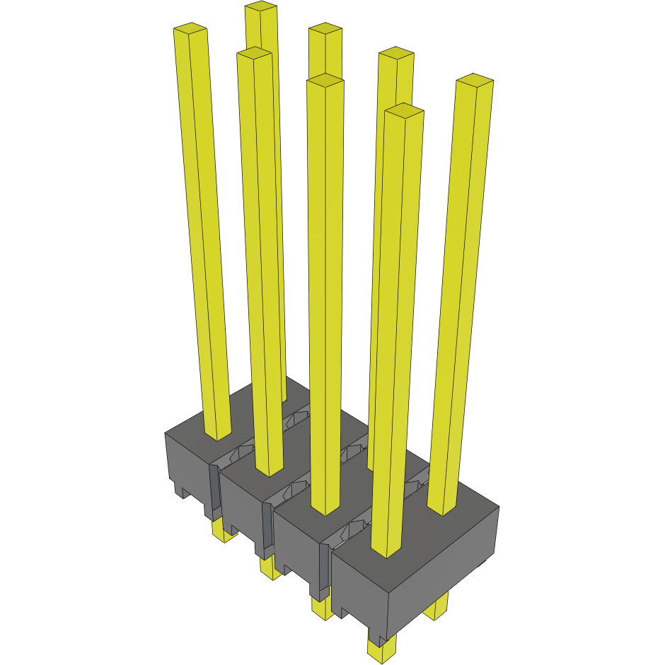 Samtec-MTSW-104-09-G-D-545 Steckverbinderleisten und Leiterplattenbuchsen Conn Unshrouded Header HDR 8 POS 2.54mm Solder ST Top Entry Thru-Hole Bulk