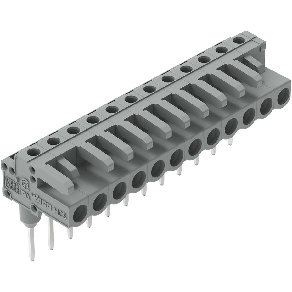 WAGO-232-242/005-000 连接器插头及 PCB 插座 Female connector for rail-mount Headers, angled, Pin spacing 5 mm, 12 Pole