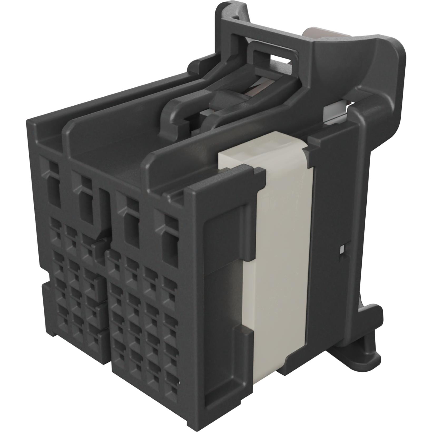 Molex-1600280013 分立接线罩连接器 Stak50H Hybrid Receptacle, 32 Circuits, Key 3, Rib Option A, Dark Gray, Bag