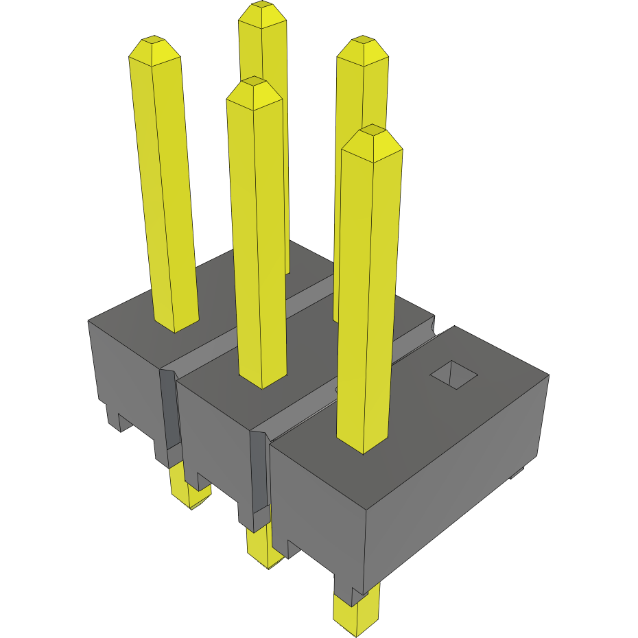Samtec-TSW-103-07-G-D-006 Steckverbinderleisten und Leiterplattenbuchsen Conn Unshrouded Header HDR 6 POS 2.54mm Solder ST Top Entry Thru-Hole Bulk