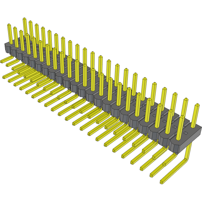 Samtec-TSW-122-08-G-Q-RA Embases de raccordement et réceptacles PCB Conn Unshrouded Header HDR 44 POS 2.54mm Solder RA Side Entry Thru-Hole Bulk
