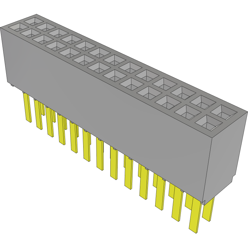 Samtec-SFMC-113-01-S-D Connector Headers and PCB Receptacles Conn Socket Strip SKT 26 POS 1.27mm Solder ST Top Entry Thru-Hole TIGER EYE™ Tube