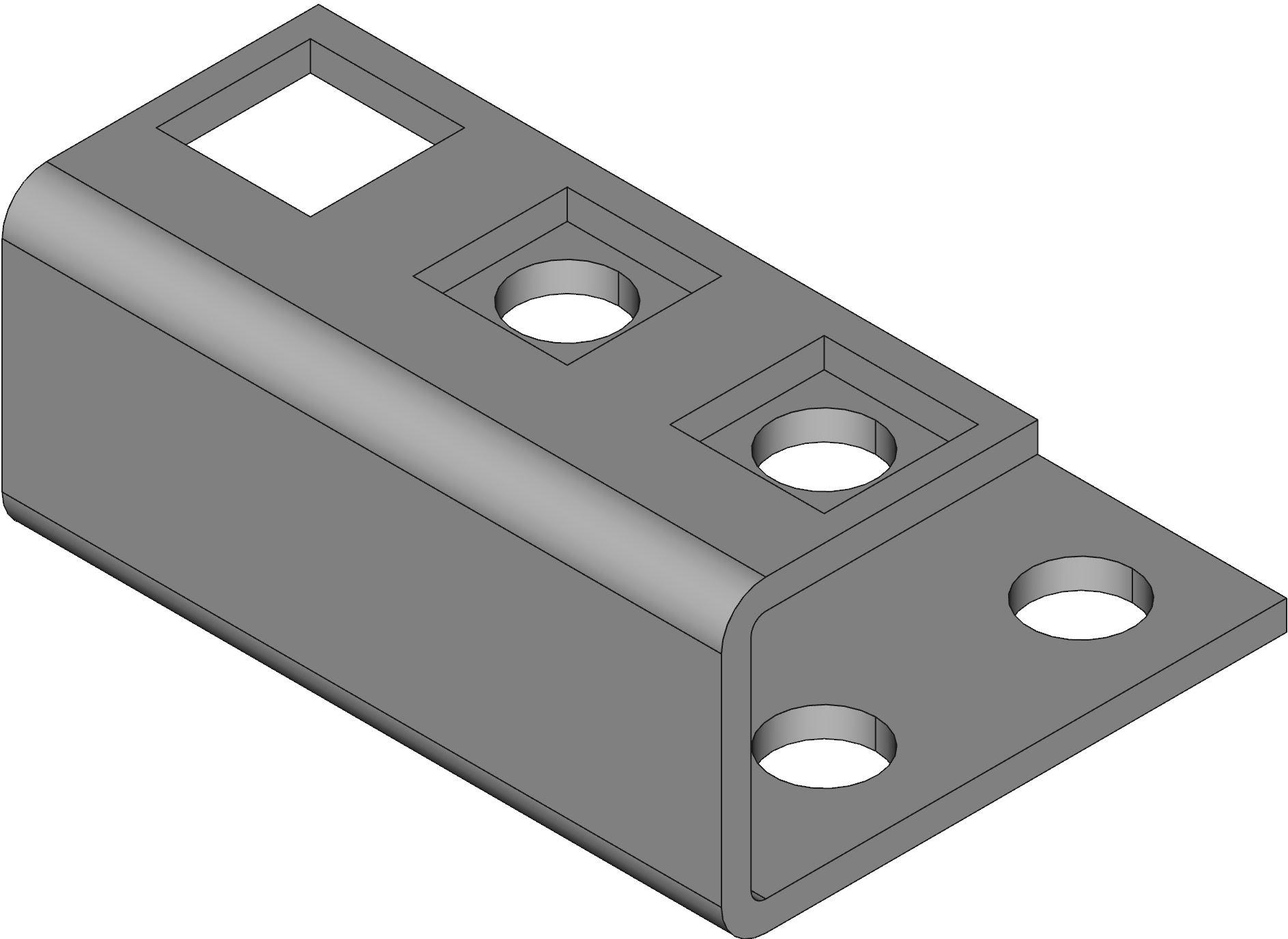 Hammond Manufacturing-CPRSA null Square Hole Panel Rail Adaptor, Steel, Black