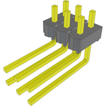 Conn Unshrouded Header HDR 6 POS 2.54mm Solder RA Side Entry Thru-Hole Bulk