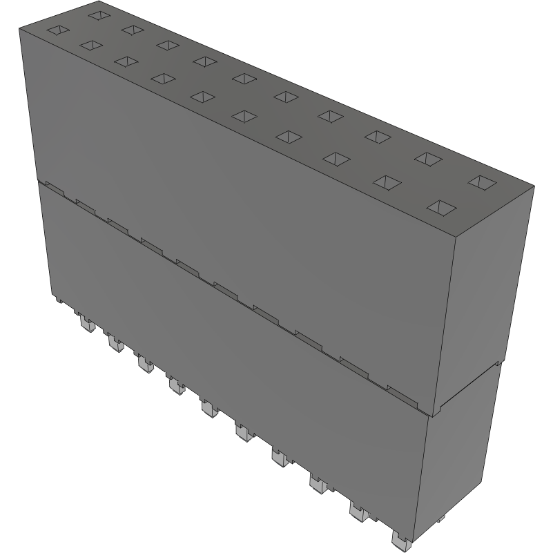 Samtec-ESW-110-33-L-D Steckverbinderleisten und Leiterplattenbuchsen Conn Elevated Socket SKT 20 POS 2.54mm Solder ST Top Entry Thru-Hole Tube