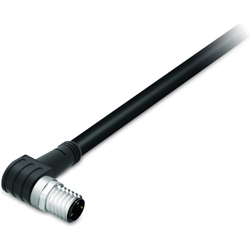 WAGO-756-5112/030-100 Montajes de cables, otros Sensor/Actuator Cable, fitted on one end, 3-Pole, M8 Plug, Angled, one free cable end, 10 m