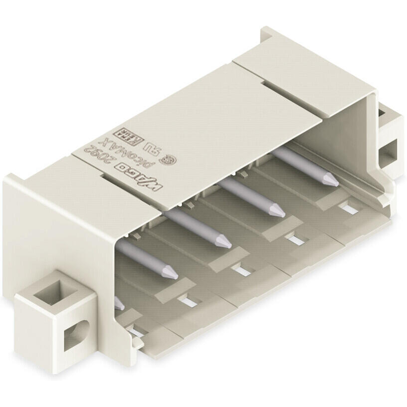WAGO-2092-3424/005-000 Steckverbinderleisten und Leiterplattenbuchsen THT Male Header, 1.4 mm Dia solder pin, angled, clamping collar, Pin spacing 7.5 mm, 4-pole