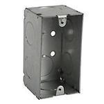 Single Gang Device Box, 15.6 Cubic Inches, 4 Inches Long x 2-1/8 Inches Wide x 2-1/8 Inches Deep, 3/4 Inch Knockouts