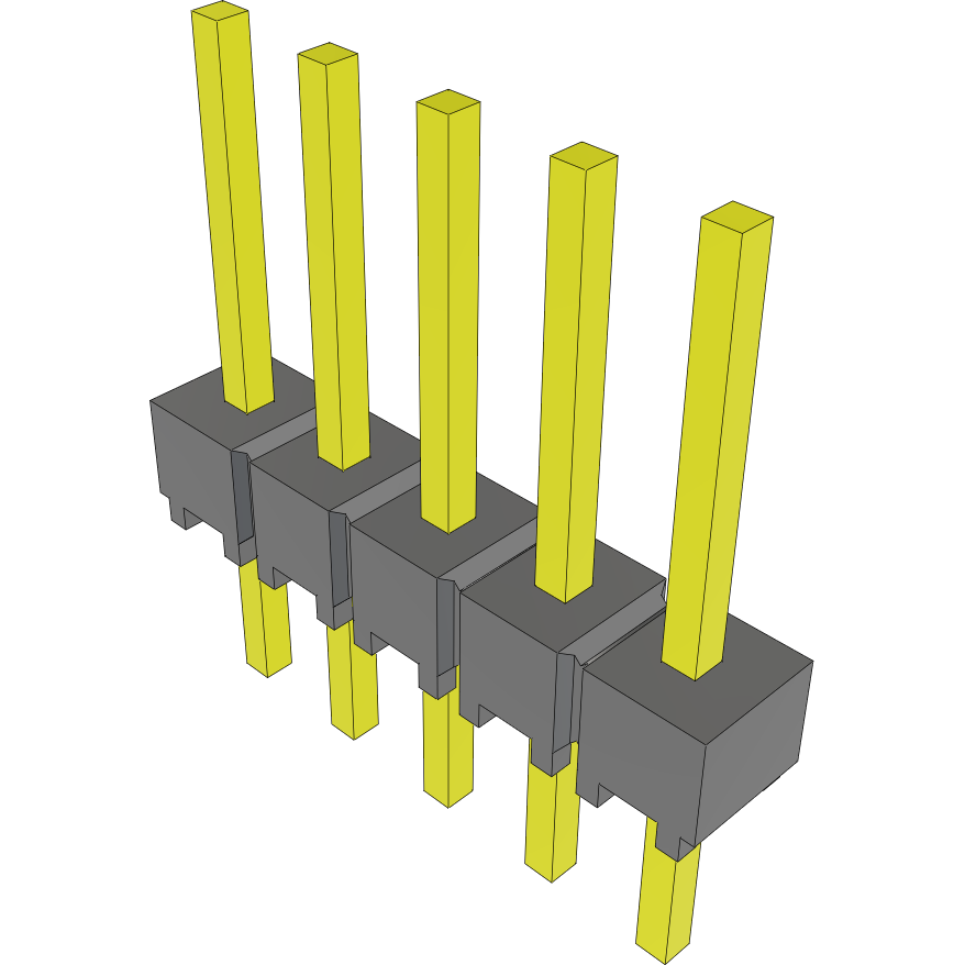 Samtec-MTSW-105-08-G-S-285 Connector Headers and PCB Receptacles Conn Unshrouded Header HDR 5 POS 2.54mm Solder ST Top Entry Thru-Hole Bulk